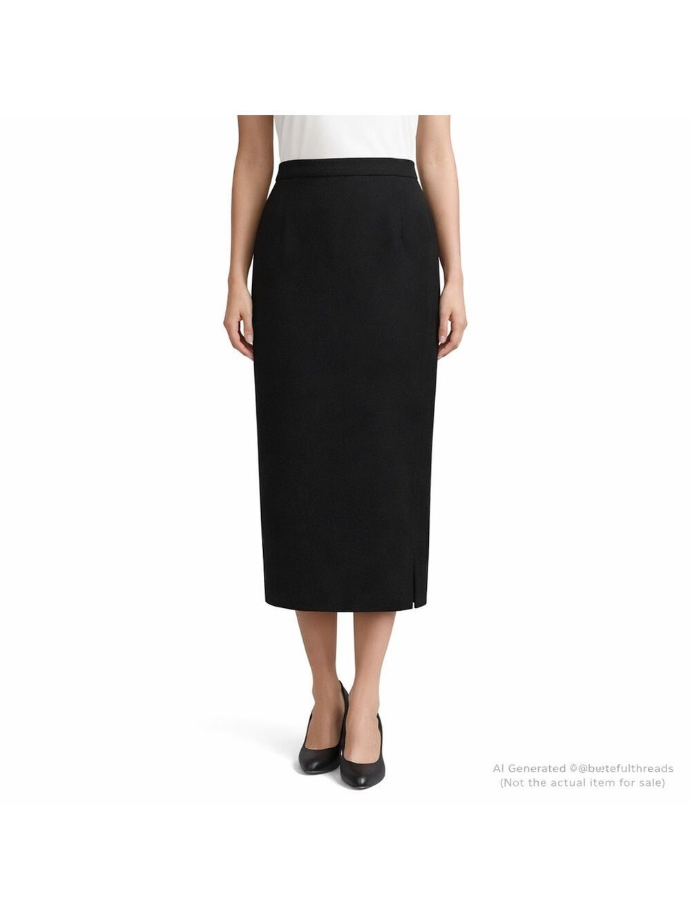 Nygaard Collection Petites 12 Black Wool Maxi Skirt (Long Midi Fit)
